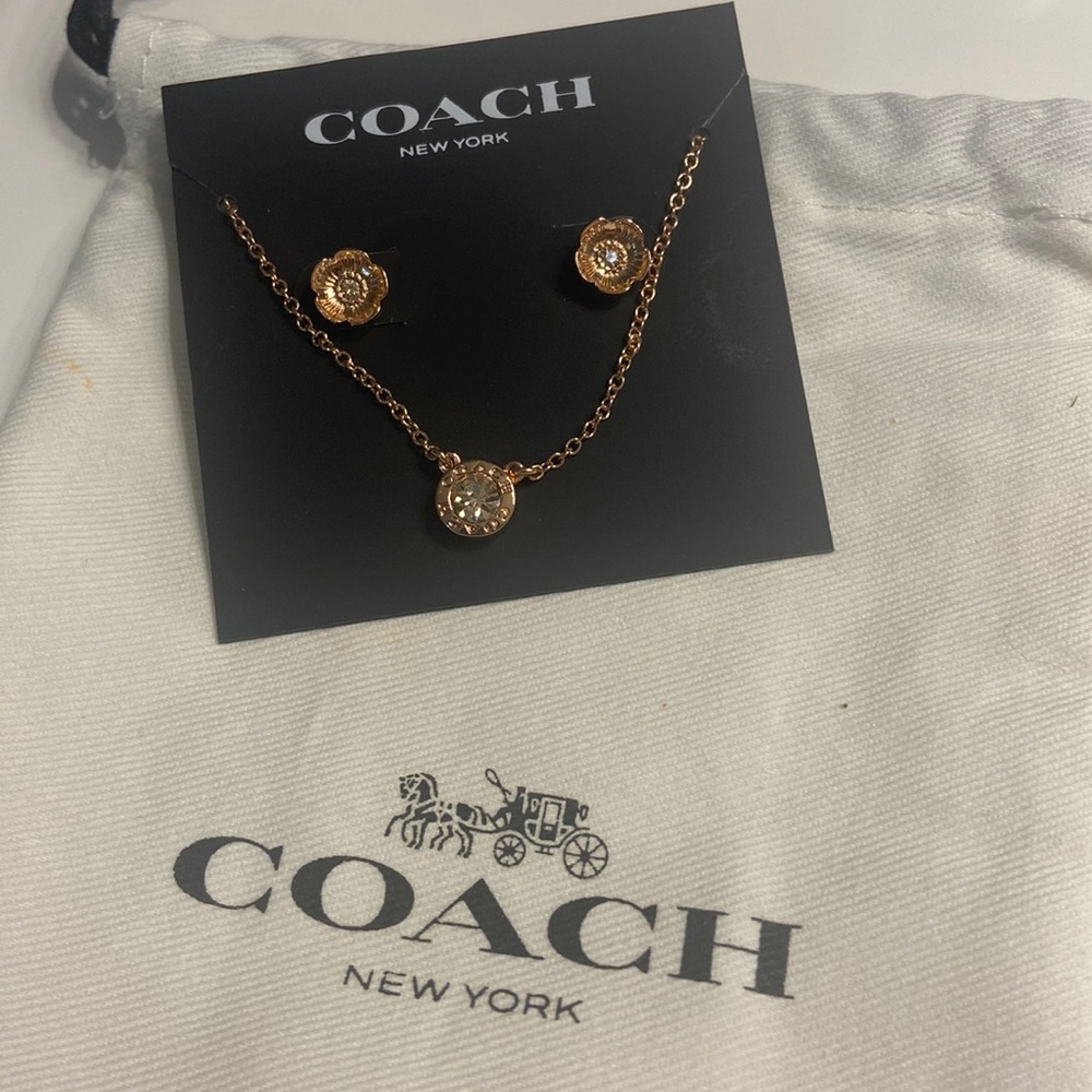 Coach earrings and necklace